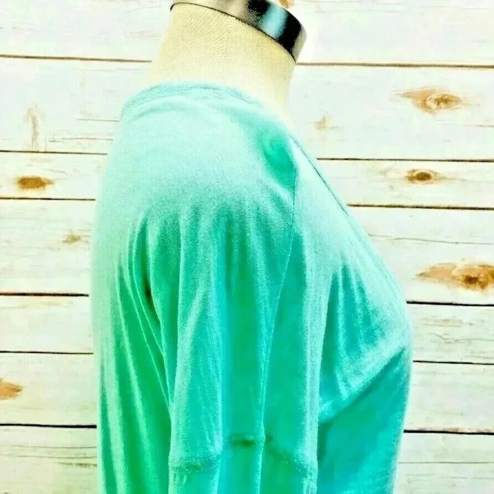 EXPRESS Women Long Sleeve Pullover V-Neck Green Casual Shirt Size Small Petite - Picture 5 of 12